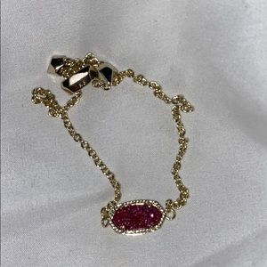 Elaina Gold Adjustable Chain Bracelet Pink Drusy